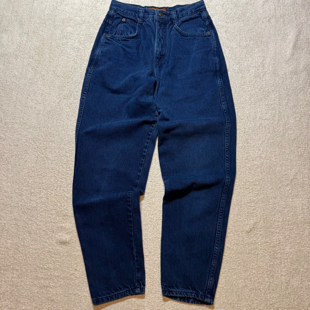 Vintage Bonjour Jeans Womens 3/4 26W High Rise Tapered Mom Jeans 100% Cotton